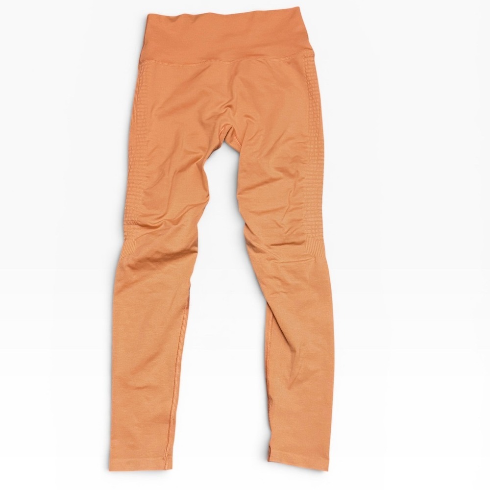 Alphalete High Rise Seamless Butt‎ Scrunch Leggings Burnt Orange Medium Yoga Gym